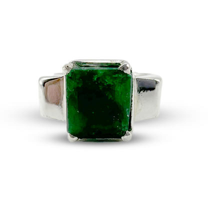Emerald Men Ring - Extendent Shoulder Design