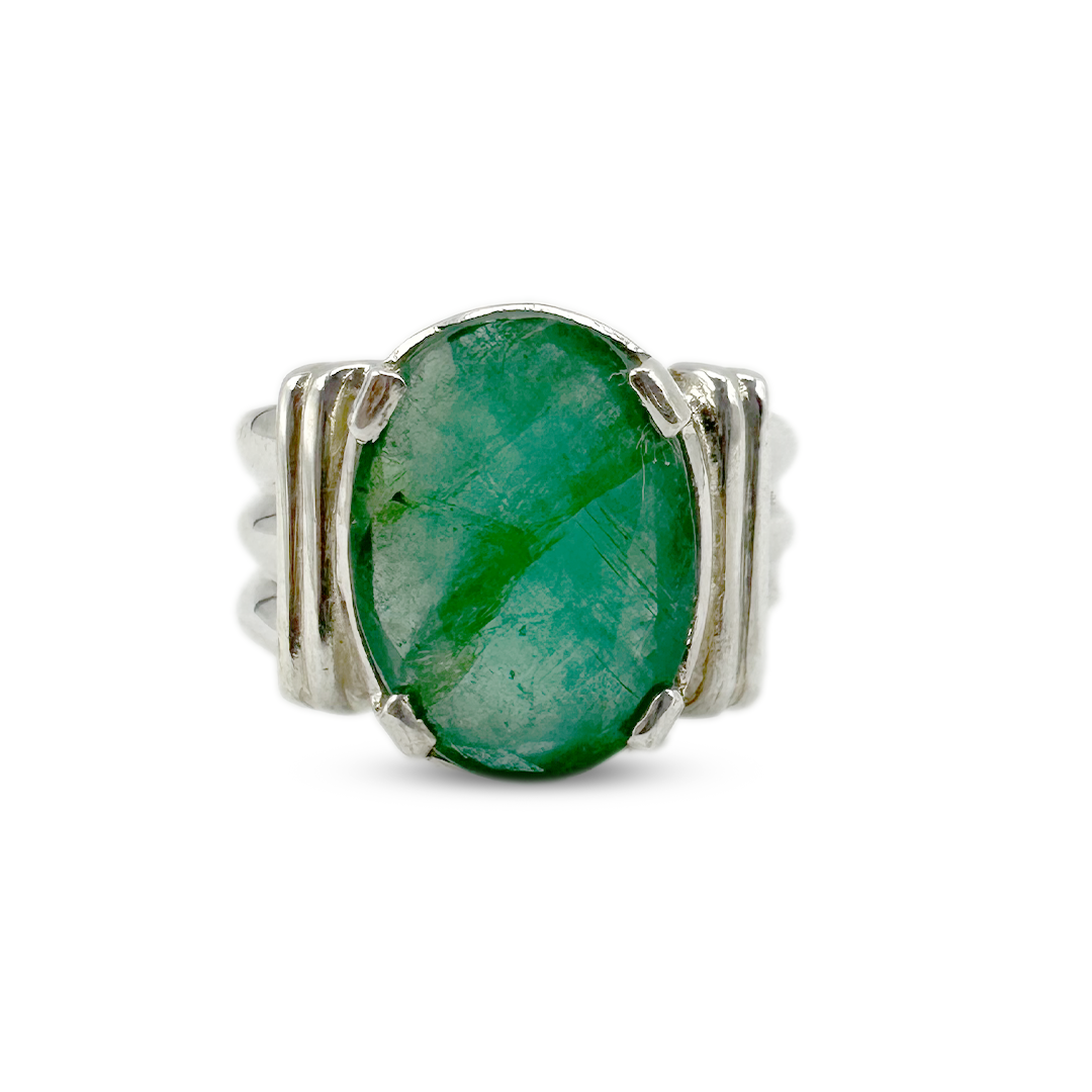Emerald Men Ring - Dam Fall Design