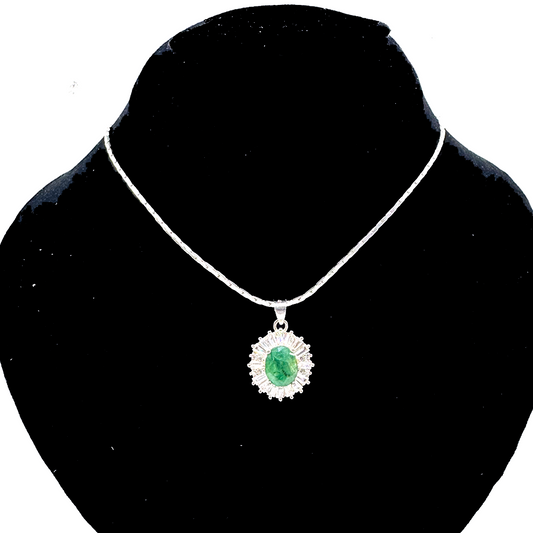 Emerald Pendant - Zircon Cube