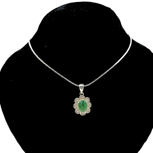 Emerald Pendant - Floral Design