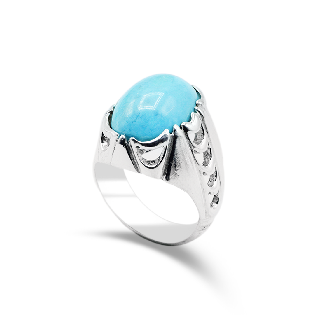 Feroza Men Ring - Rosewater Dish Ring