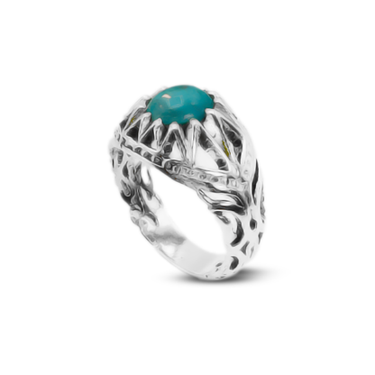 Feroza Men Ring – Long Leaf Side Ring