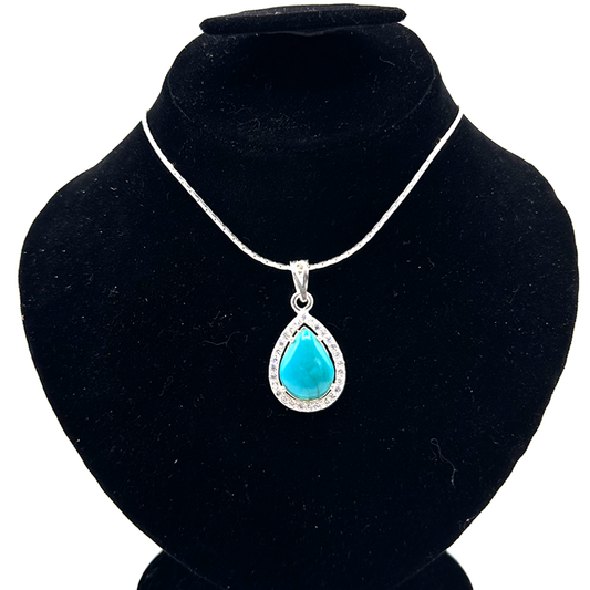 Feroza Pendant - Zircon Drop Design