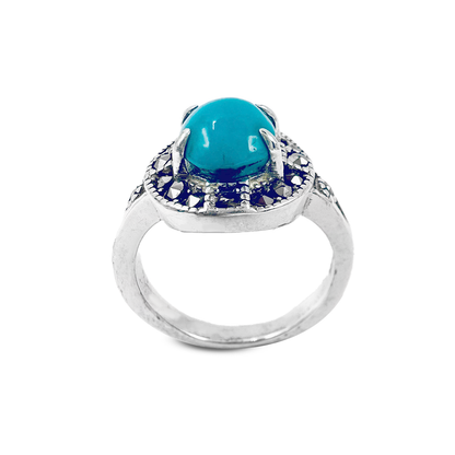 Feroza Women Ring - Black Zircon Halo