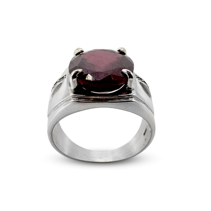 Garnet Men RIng - Royal design