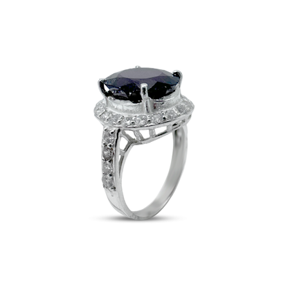 Garnet Women Ring - Zircon Round Design