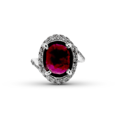 Garnet Women Ring - Bypass Design