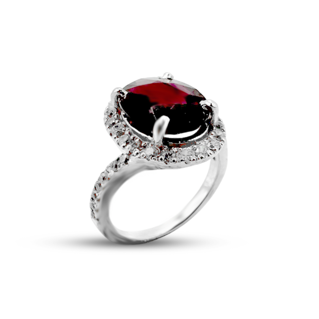 Garnet Women Ring - Bypass Design