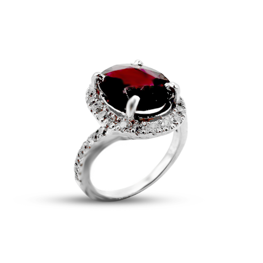 Garnet Women Ring - Bypass Design