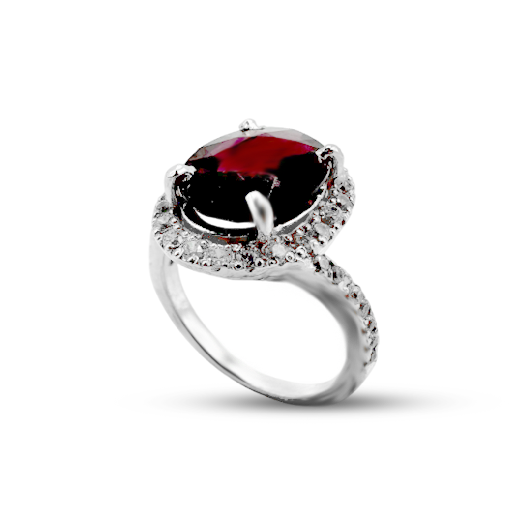 Garnet Women Ring - Bypass Design