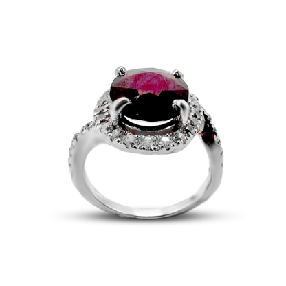 Garnet Women Ring - Bypass Design