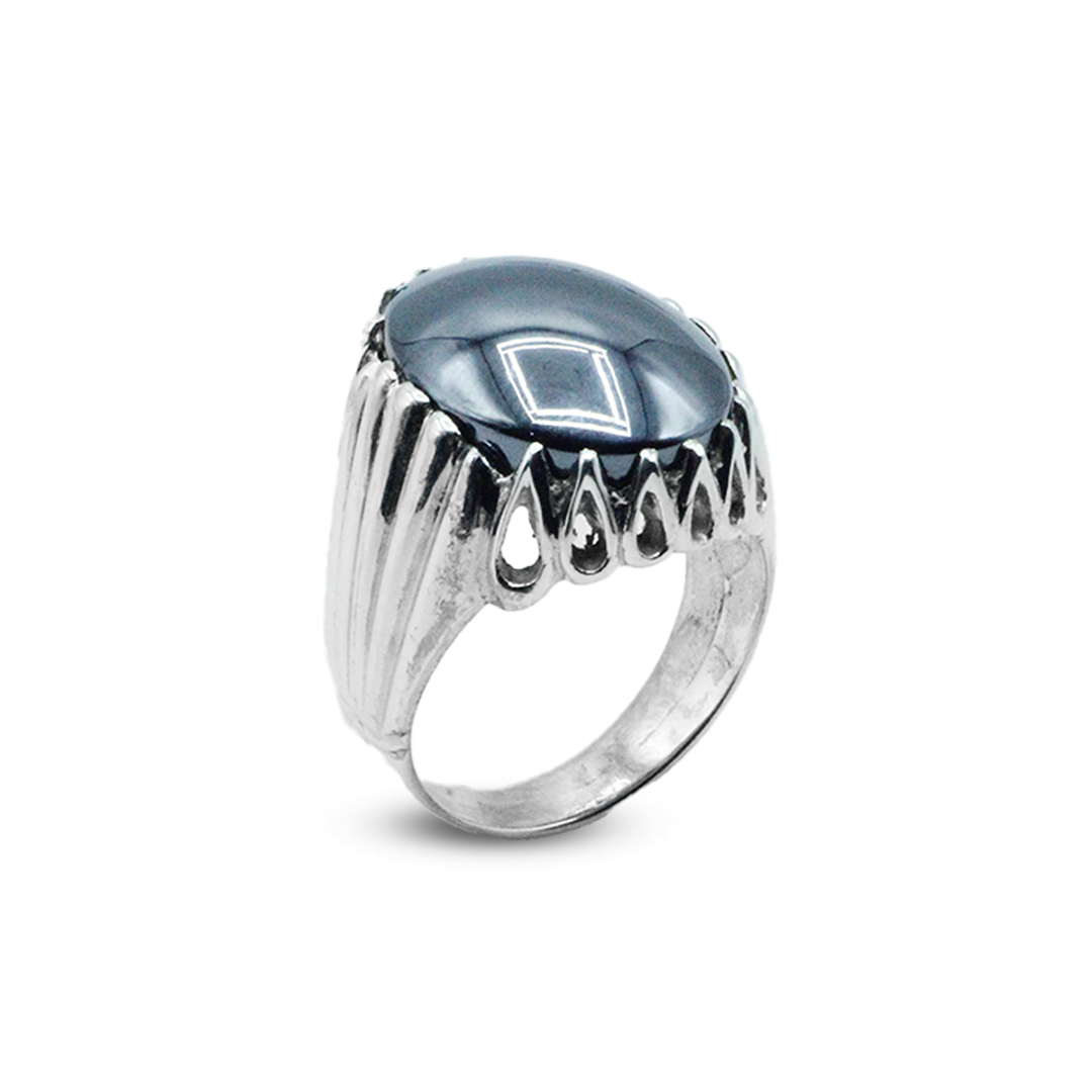 Hematite Men Ring – Flame Cup Ring