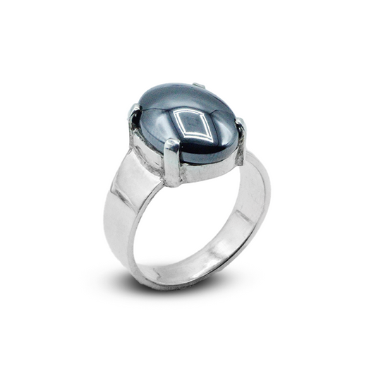 Hematite Men Ring – Simple Strap