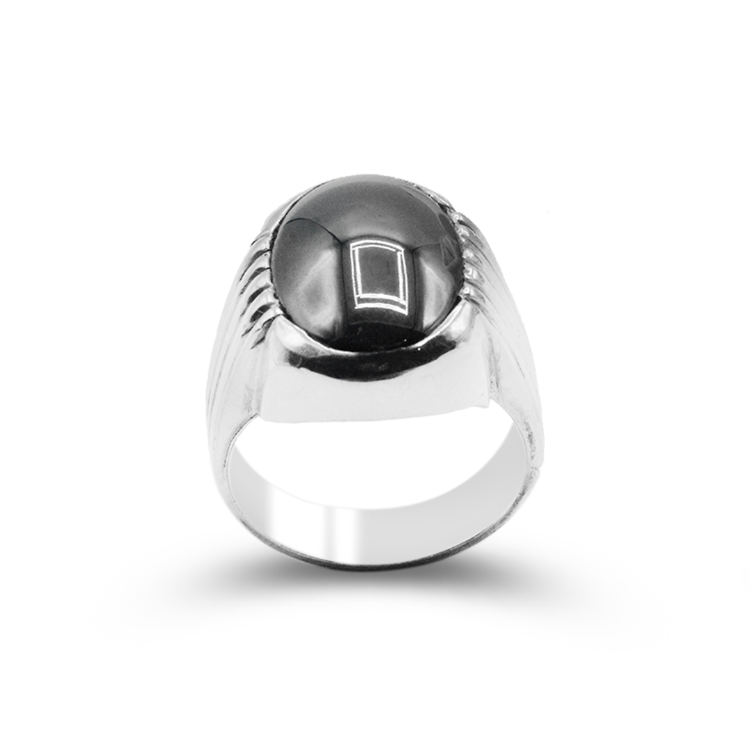 Hematite Men Ring – Waterfall Band