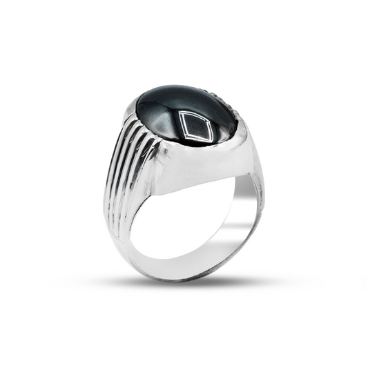 Hematite Men Ring – Waterfall Band