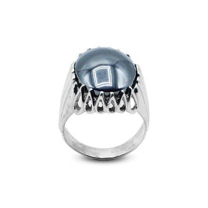 Hematite Men Ring – Flame Cup Ring