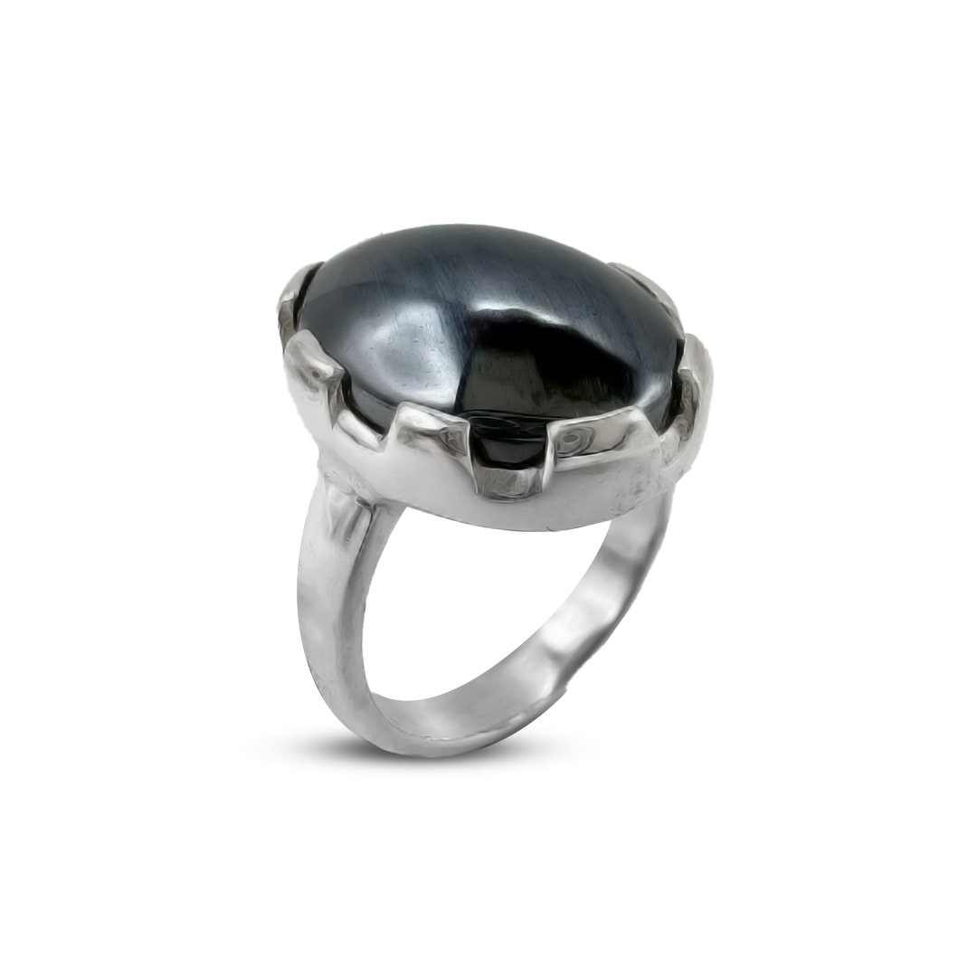 Hematite Women Ring – Steel Essence Design