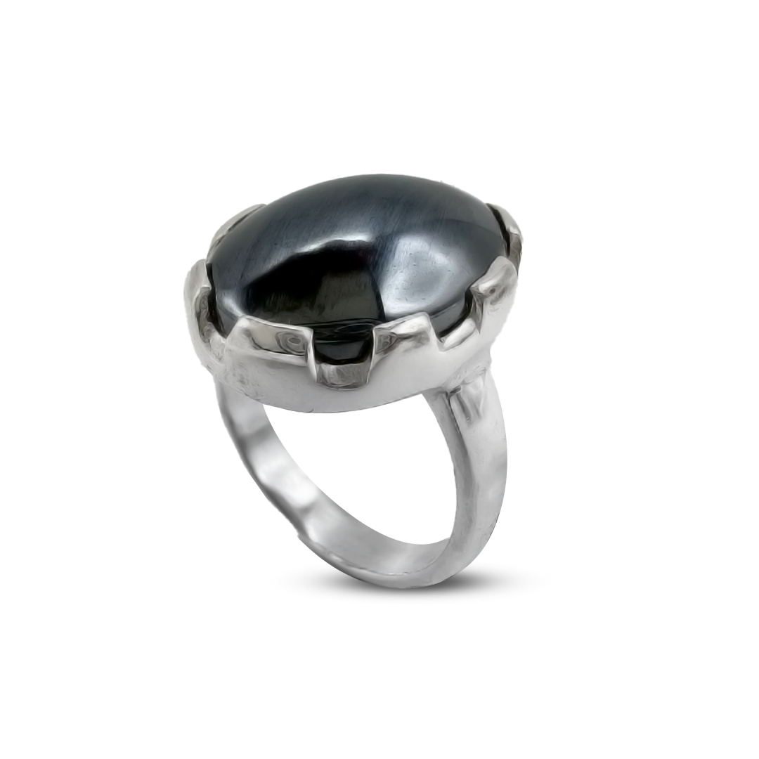 Hematite Women Ring – Steel Essence Design
