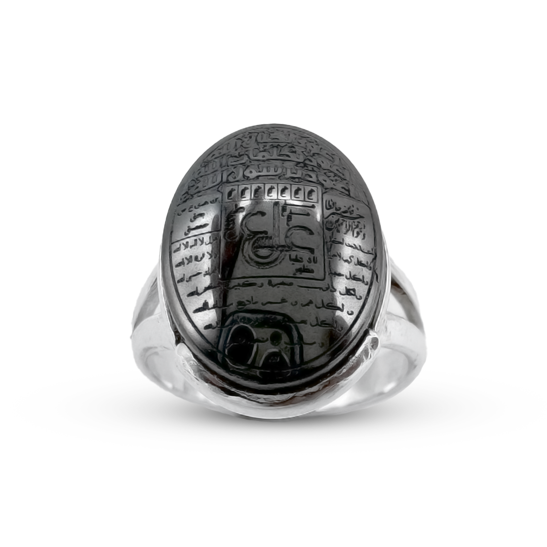Hematite Women Ring – Half moon design