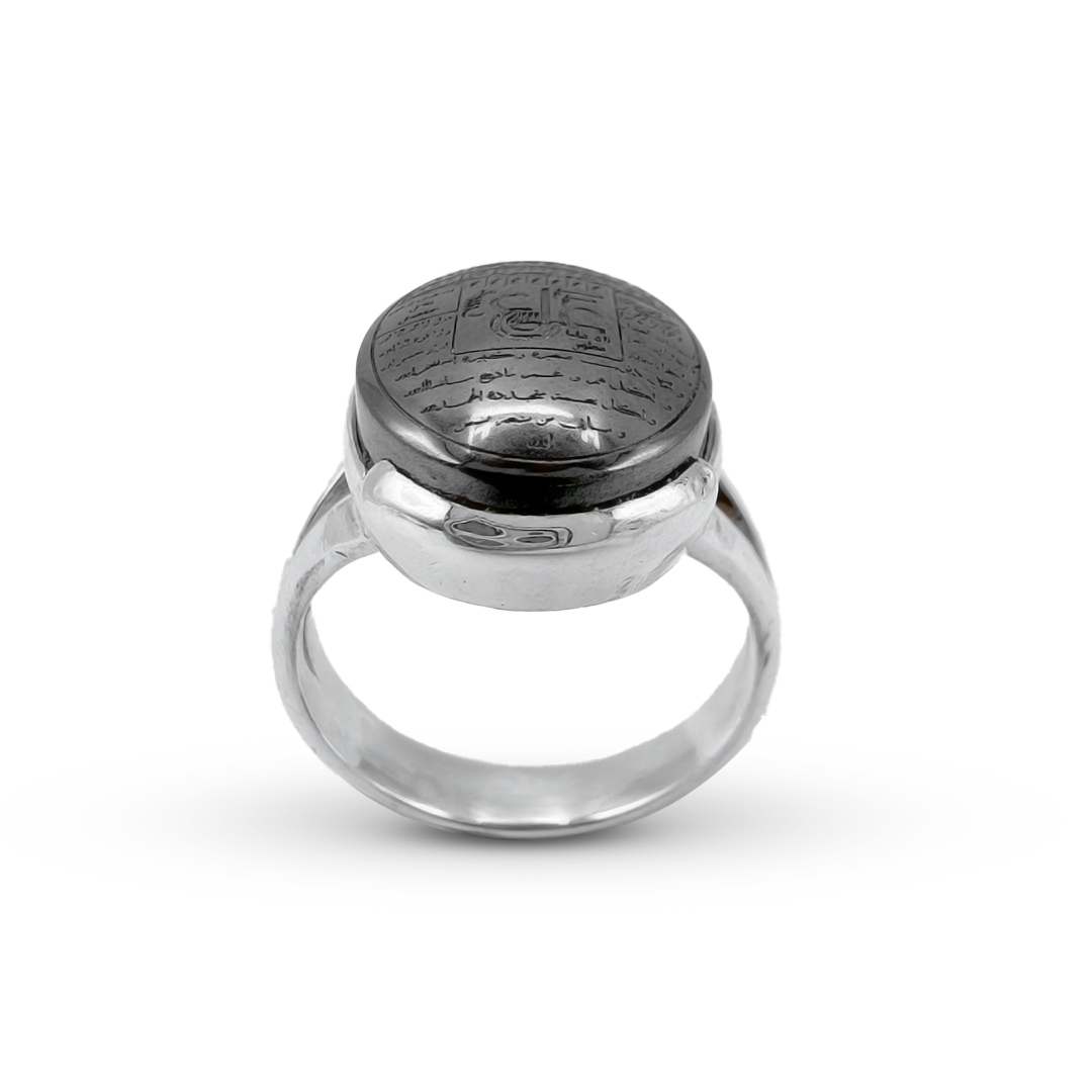 Hematite Women Ring – Half moon design