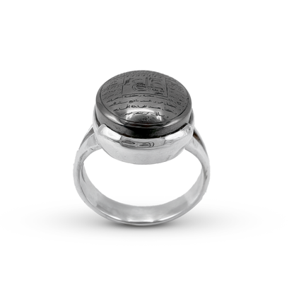 Hematite Women Ring – Half moon design