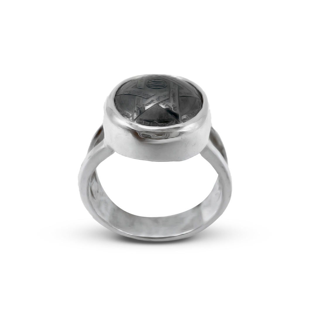 Hematite Women Ring – U Band Design