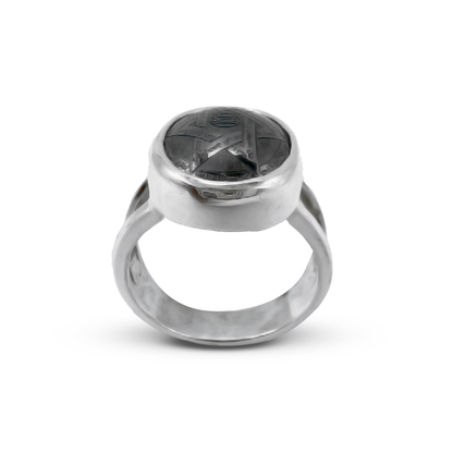 Hematite Women Ring – U Band Design