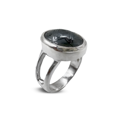 Hematite Women Ring – U Band Design