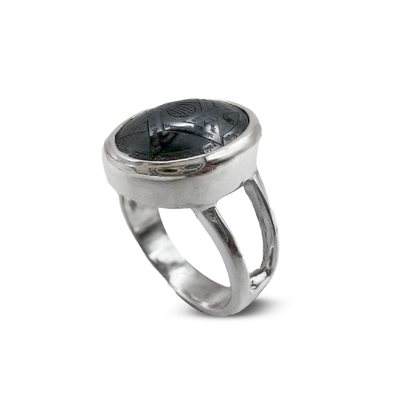 Hematite Women Ring – U Band Design