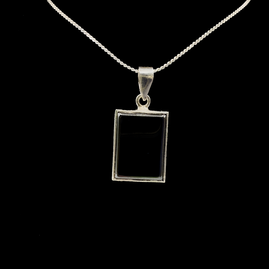 Hematite Pendant - Rect Band Design