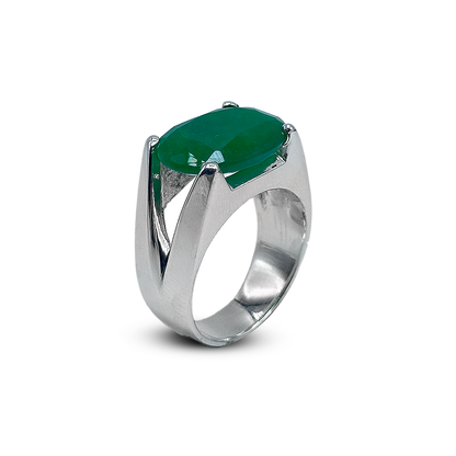 Jade Men Ring - Mini V Band Design