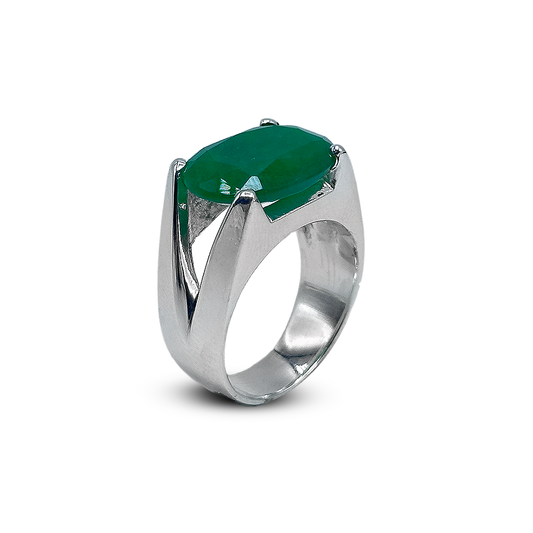 Jade Men Ring - Mini V Band Design