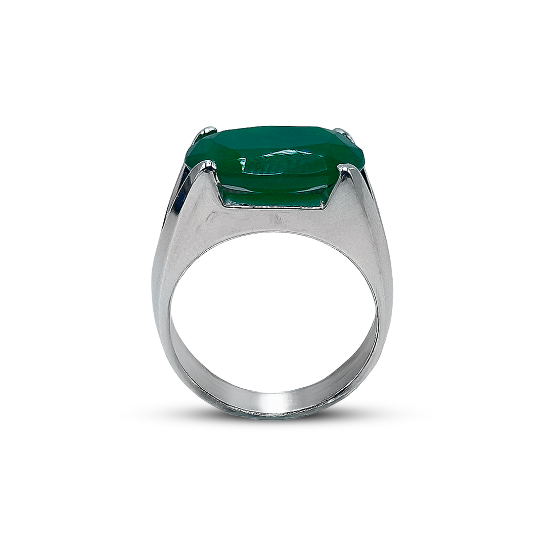 Jade Men Ring - Mini V Band Design