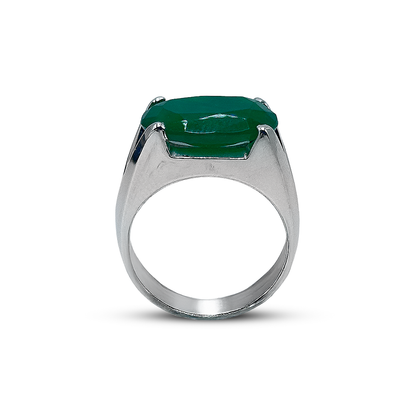 Jade Men Ring - Mini V Band Design