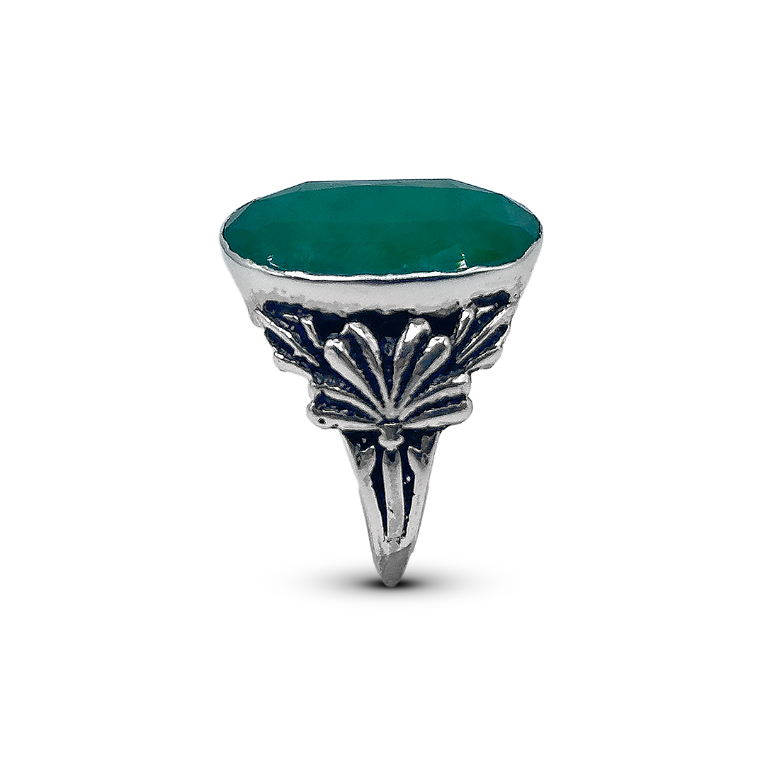 Jade Women Ring - Floral Band Design