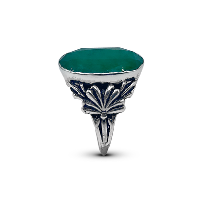 Jade Women Ring - Floral Band Design