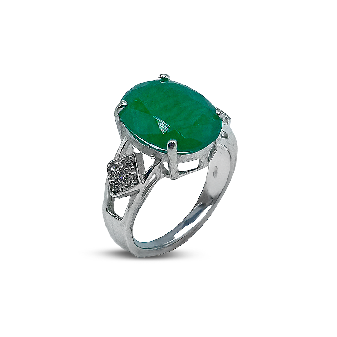 Jade Women Ring - Daimond Band Design