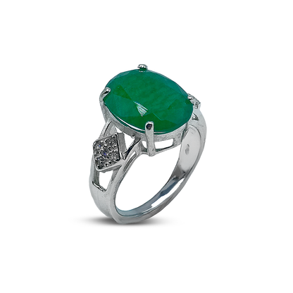 Jade Women Ring - Daimond Band Design