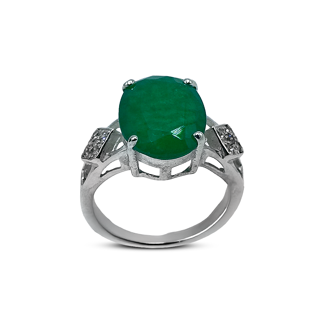 Jade Women Ring - Daimond Band Design