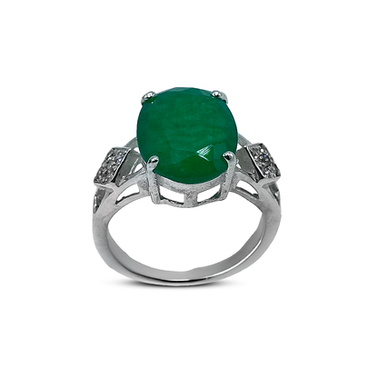 Jade Women Ring - Daimond Band Design