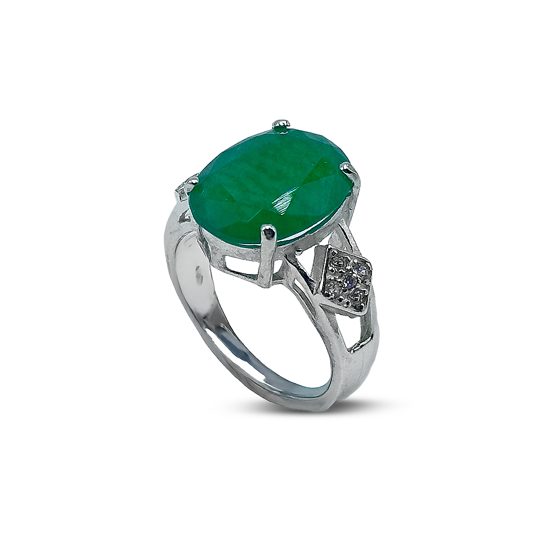Jade Women Ring - Daimond Band Design