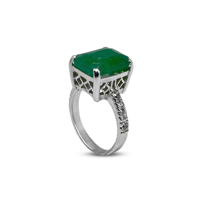 Jade Women Ring - Zircon Colar Design