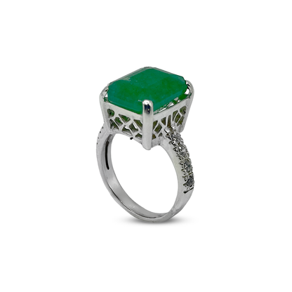 Jade Women Ring - Zircon Colar Design
