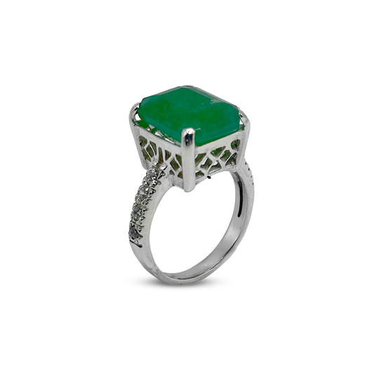 Jade Women Ring - Zircon Colar Design