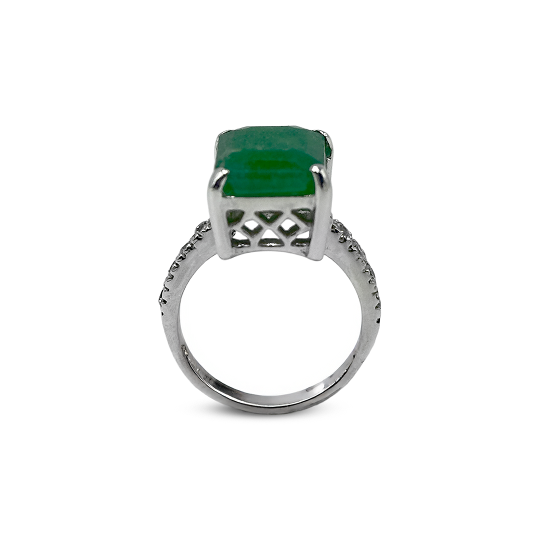 Jade Women Ring - Zircon Colar Design