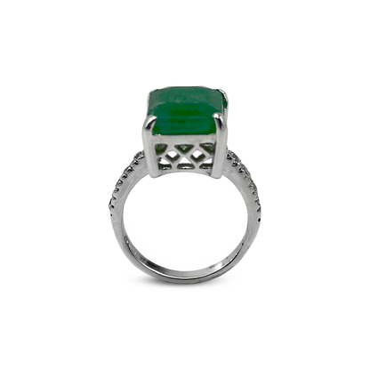Jade Women Ring - Zircon Colar Design