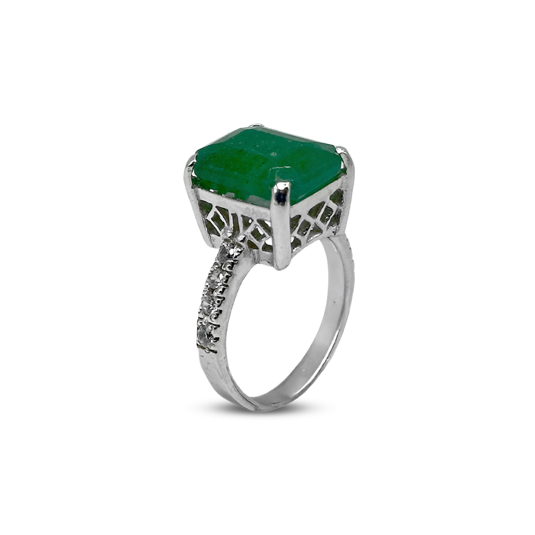 Jade Women Ring - Zircon Colar Design