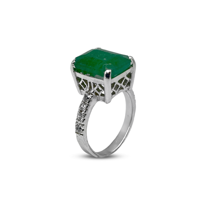 Jade Women Ring - Zircon Colar Design