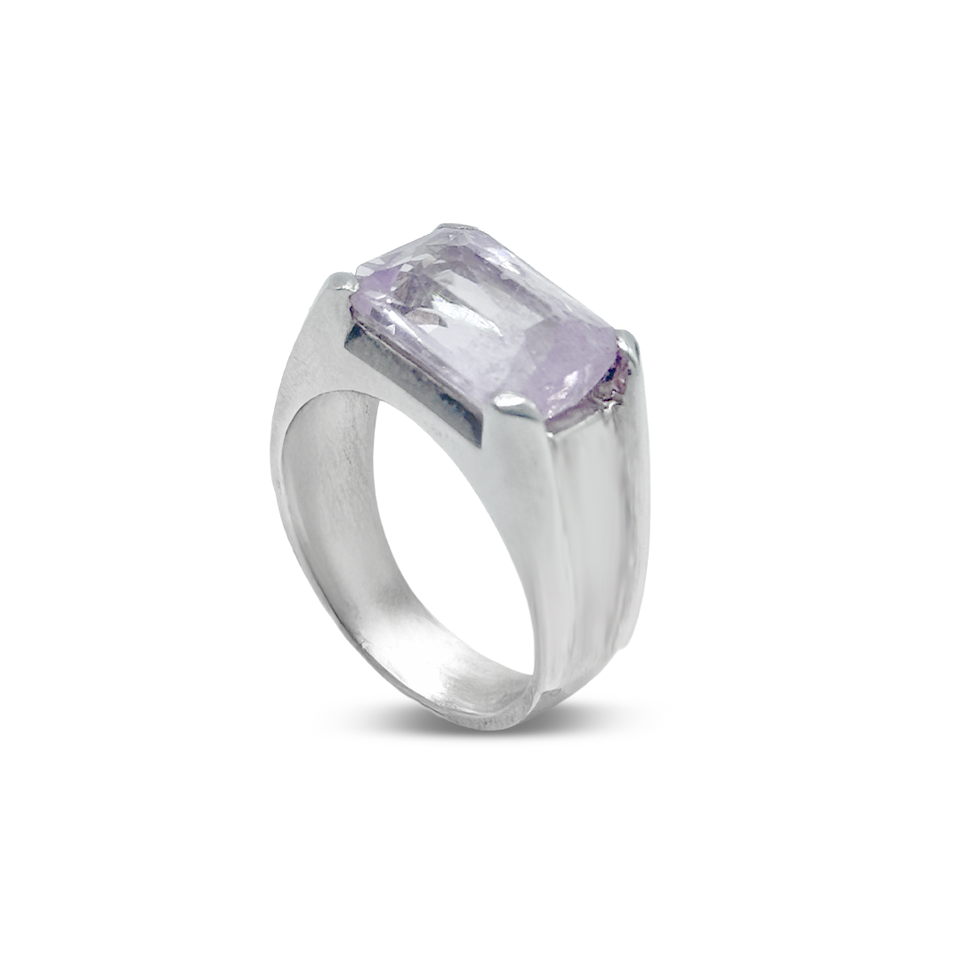 Kunzite Men Ring - Fancy Challa design
