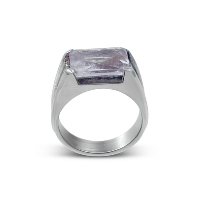 Kunzite Men Ring - Fancy Challa design